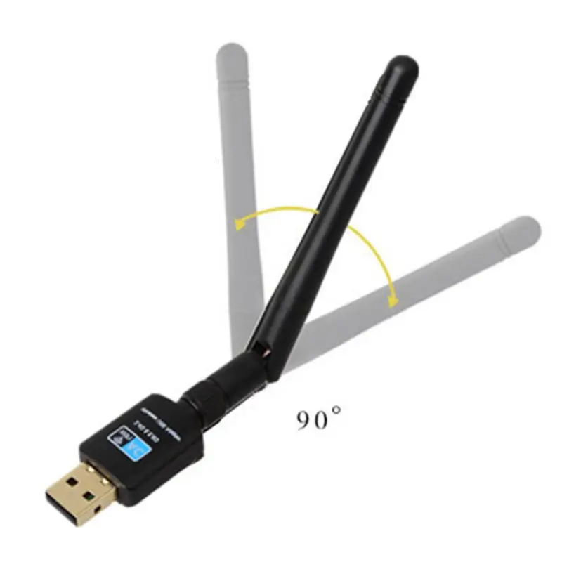 

Dual Band WiFi Adapter Receiver 600mbps 2.4GHz/5.8GHz LAN Card Net-work Card for Desktop Laptop PC