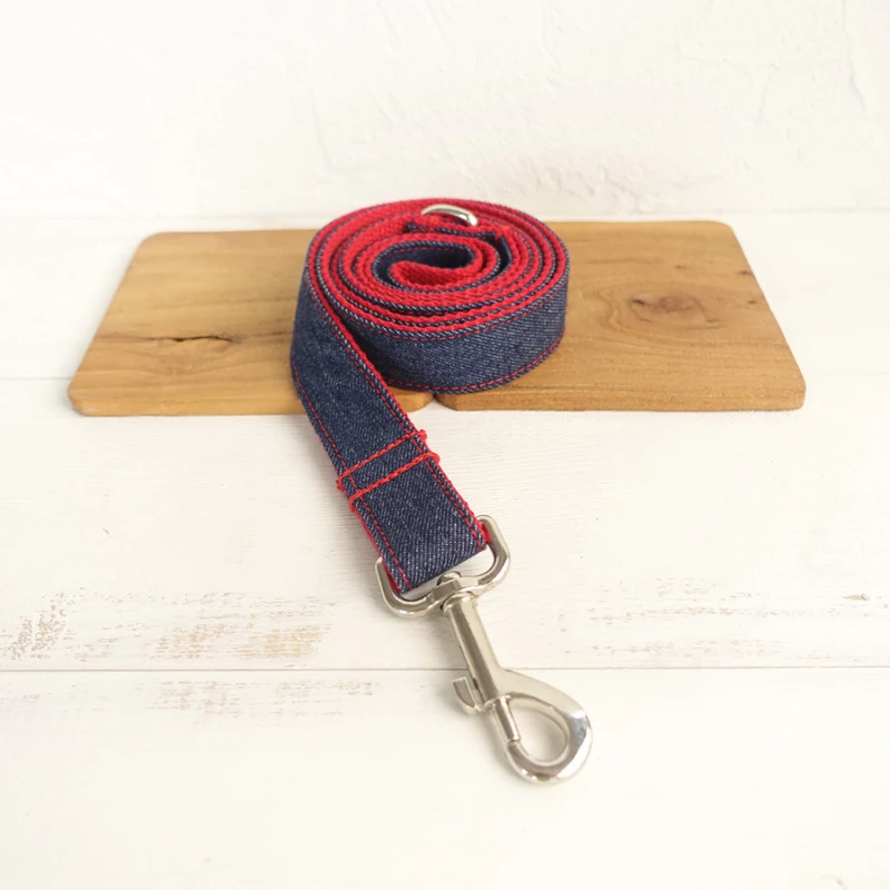 Персонализированный ошейник для домашних питомцев джинсовый Фабер на заказ