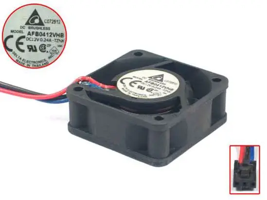 Охлаждающий вентилятор для сервера Delta Electronics AFB0412VHB TZNK, постоянный ток 12 В, 0,24 А, 3 провода, 40x40x15 мм