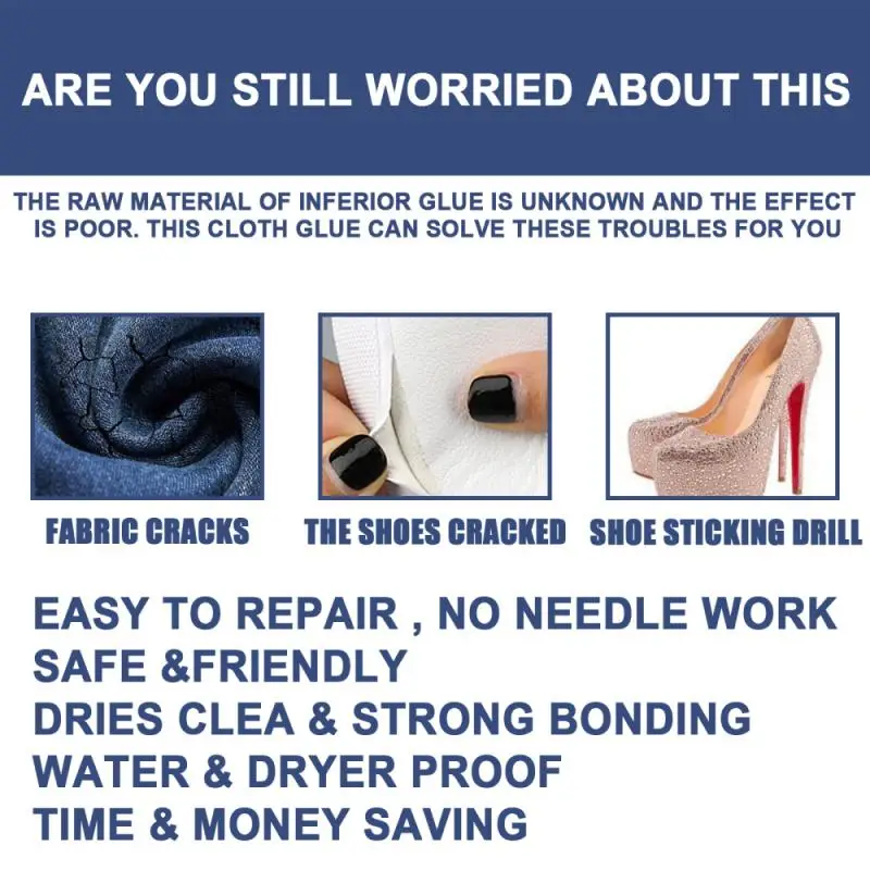 

Liquid Glue Instant Fabric Leather Fast Drying Glue Ultra-stick Sew Glue Kit Secure Stitch Liquid Sewing Supplies Universal Glue