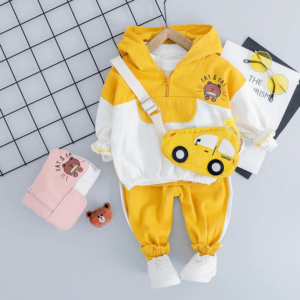 

Children's cartoon long-sleeved trousers two-piece baby clothes 0-3 years old infant cotton cartoon two-piece suit 2021