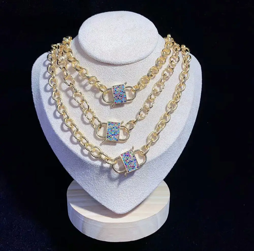 

2PCS,cubic zirconia Colour crystal Clasps Copper Connector Clasp For Necklace and Bracelet Clasp