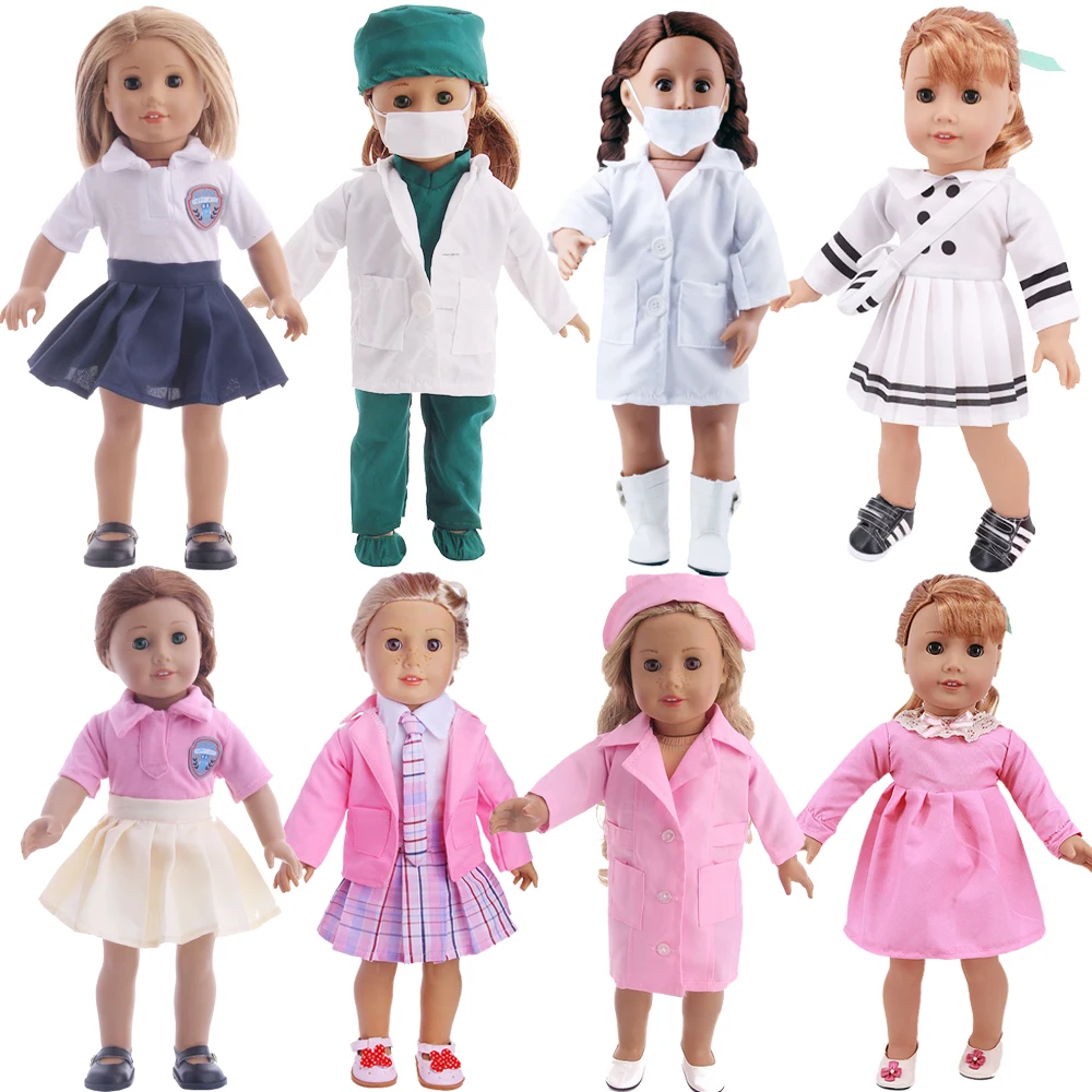 Doctor\Nurse Uniform Medical Accessories For 18Inch American Nenuco &amp43Cm ReBorn Baby Doll Our Generation Girl Toys Clothes | Игрушки и