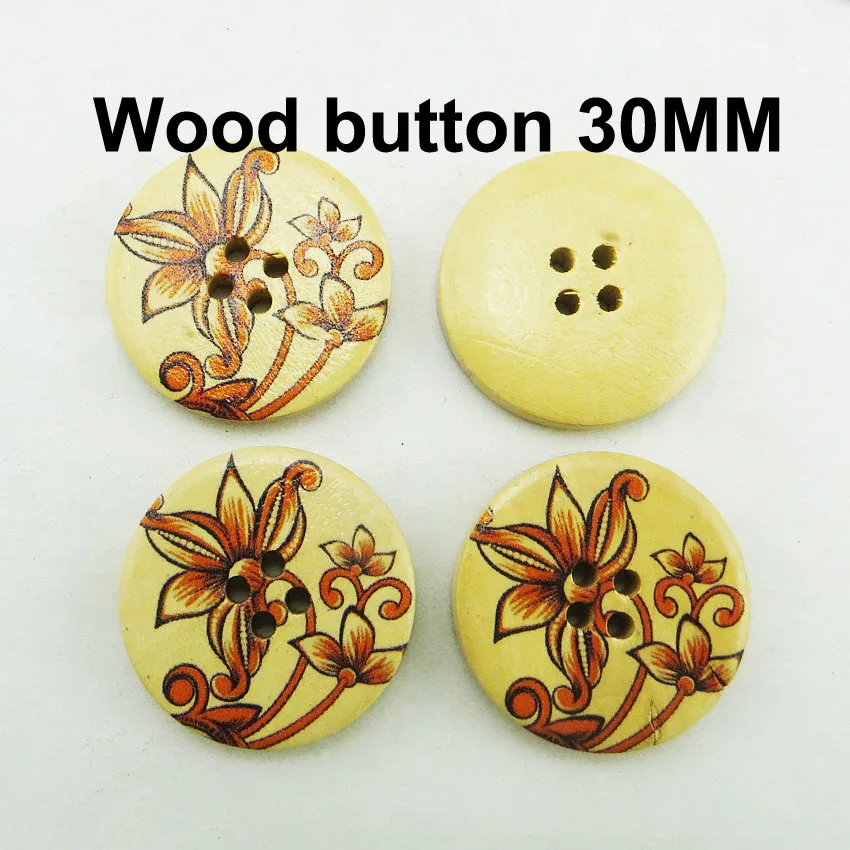 20 шт. модные кофейные цветы серии живопись 30 мм деревянные кнопки сапоги пальто
