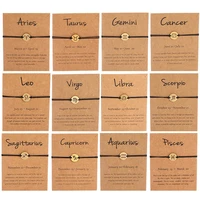 zodiac couple bracelet for women teen girlshand made alloy astrology constellation braceletanklet friendship promise jewelry