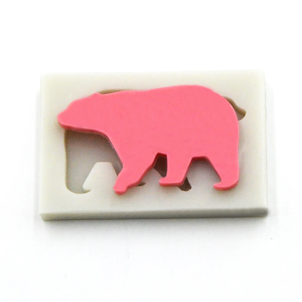 Симпатичные Брелоки с белым медведем силиконовая форма для помадки жвачки