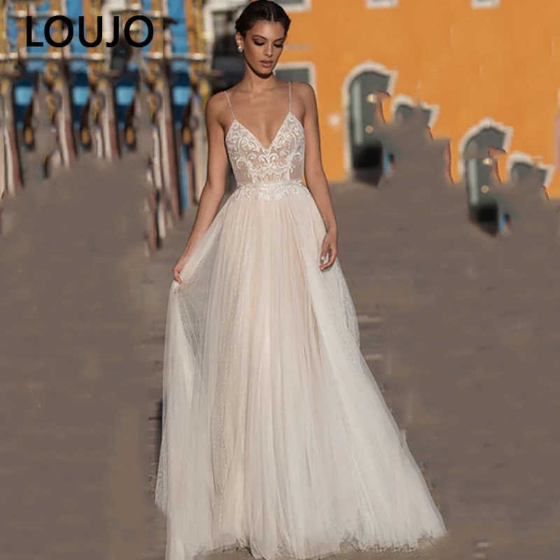 Wedding Dress Beach Illusion Long Sleeves Sheer Backless Lace Appliqued Ball Gown Wedding Gowns Boho Bridal Robe De Mariag plus size wedding dresses