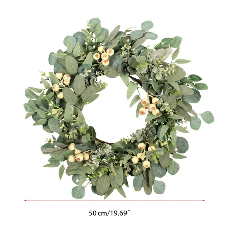 

Artificial green eucalyptus door hanging garland ginkgo eucalyptus leaf garland J60C