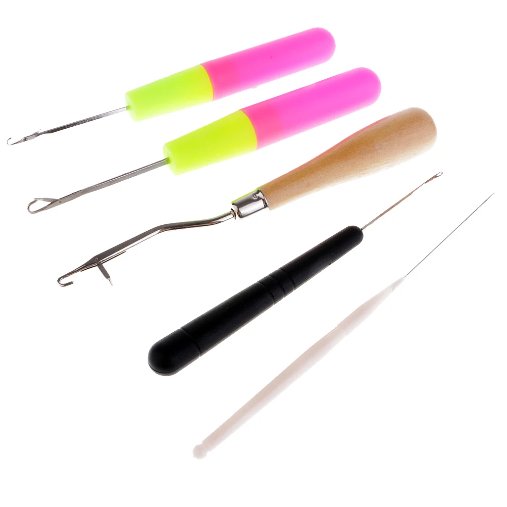 7 шт. Пластик крюк с защелкой для вязания крючком волос/микроволоконный плетения