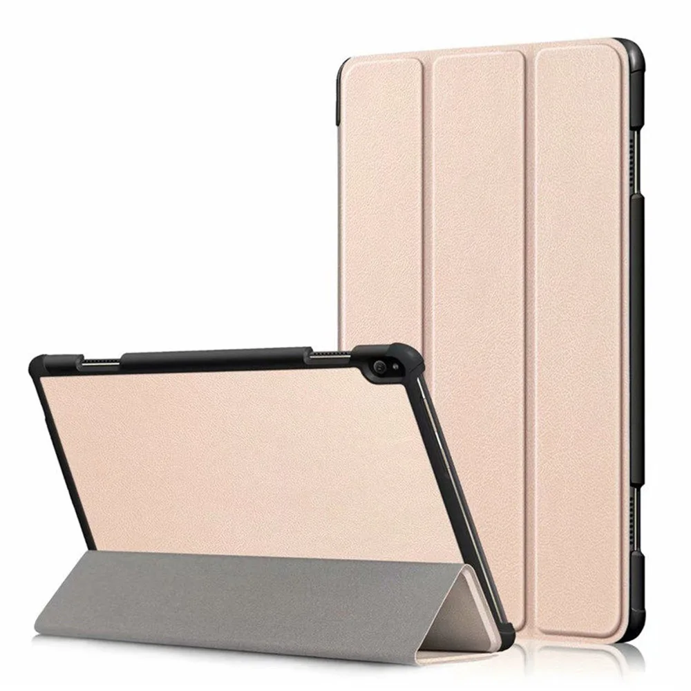 1 шт. чехол для lenovo Tab E10 10,1 ''чехол для планшета Funda TB-X104F TB X104F тонкий магнитный складной PU кожаный чехол-подставка+ подарки - Цвет: Золотой