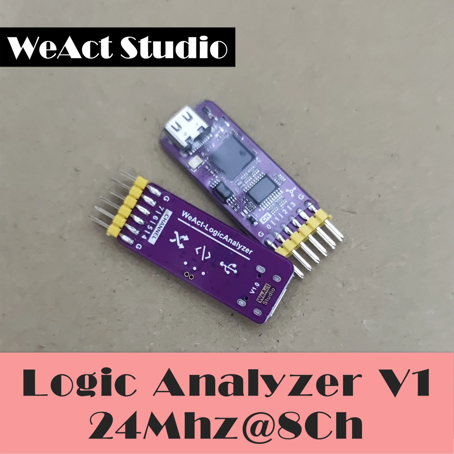 WeAct USB логический анализатор для Mini 24 МГц 8 каналов аппаратный инструмент отладки 5