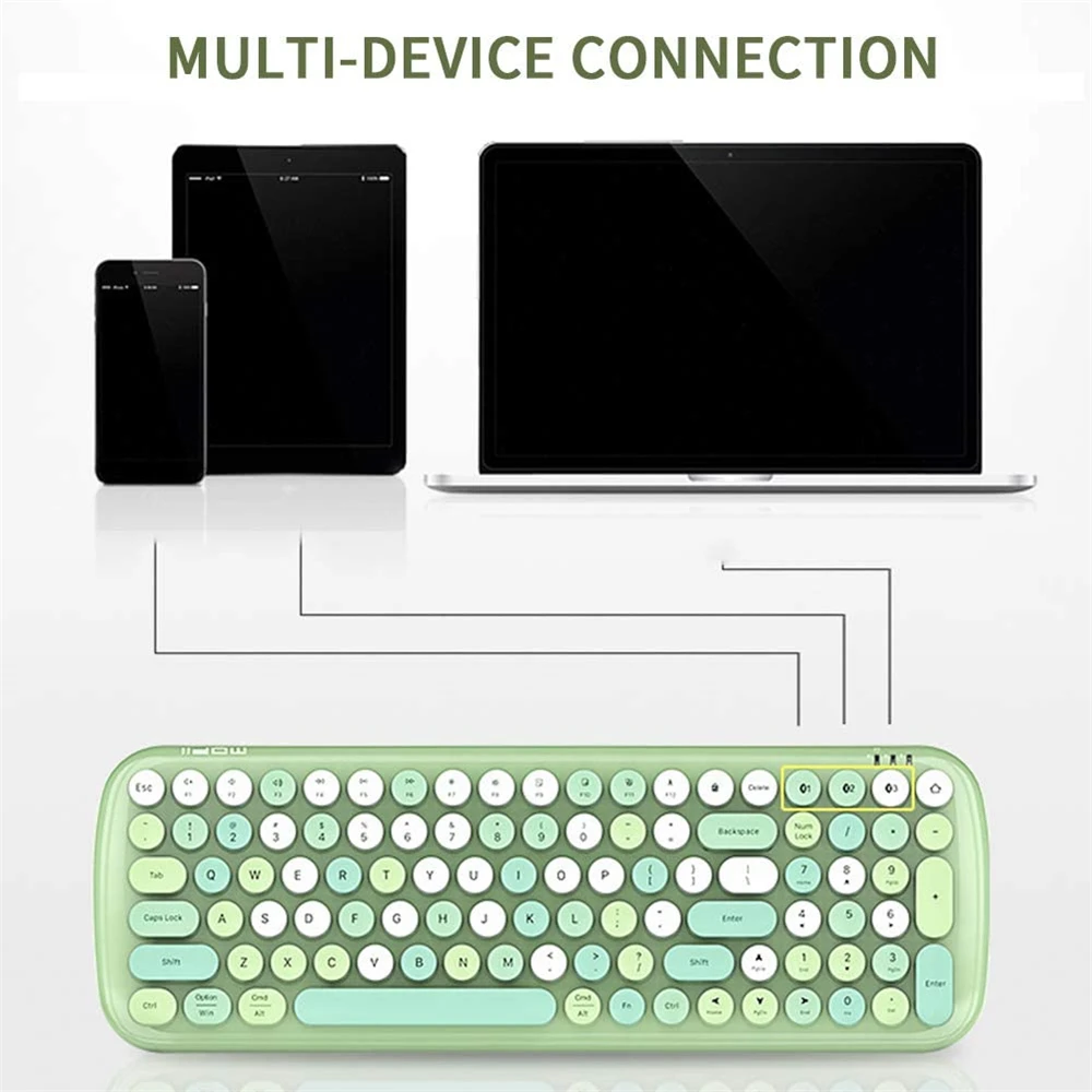 

Ergonomic Wireless Computer Keyboard, MultiDevice Keyboard for Bluetooth-compatible 5.1 Wireless Keyboard for Laptop Phone