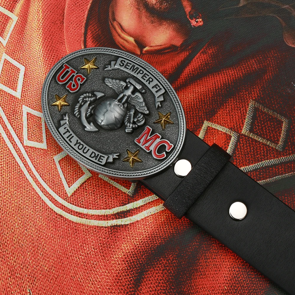 

Western Cowboy Belt Buckle New American Flag Zinc Alloy Wear-resistant Leather Belt