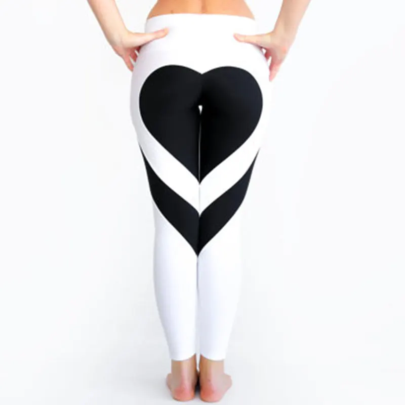 Женские леггинсы в форме сердца длинные штаны пуш-ап тренировочные Леггинсы для