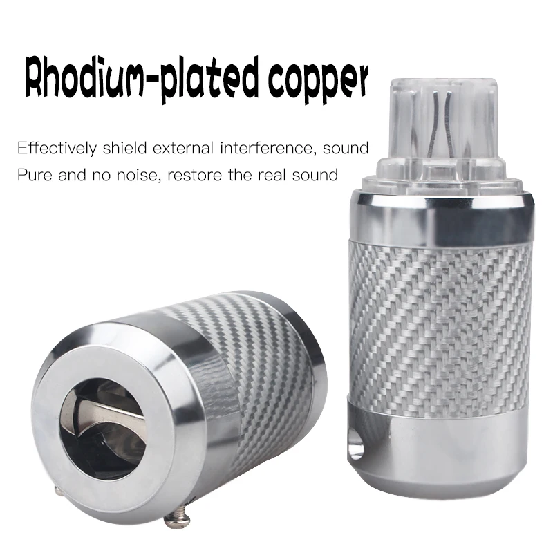 HIFI Carbon Fiber Audio Power Plug Rhodium Plated IEC Connector Hifi Power Cable Accessories