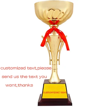 Text trophy 29cm Металлический трофей на заказ, сувенирная команда, индивидуальные спортивные соревнования, призы, призеры, Трофео, дизайн Кубка - Цвет: Text trophy 29cm
