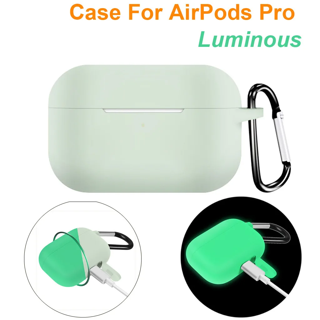 Светящийся силиконовый защитный чехол для AirPods Pro беспроводной зарядный