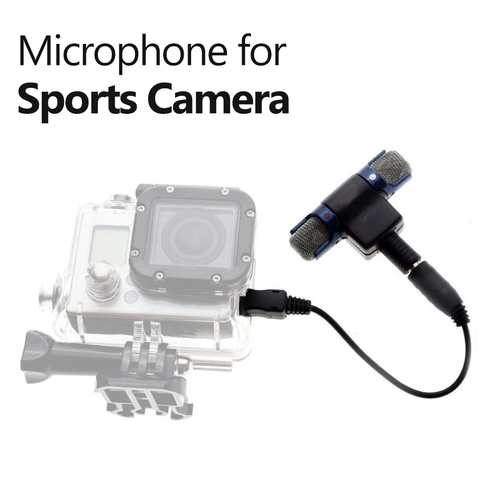 Стереомикрофон с разъемом 3 5 мм и USB-кабелем адаптера совместимым GoPro hero 3/3 +/4