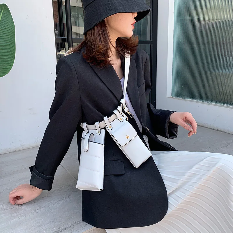 Женская поясная сумка модная кожаная забавная маленькая для телефона сумки на