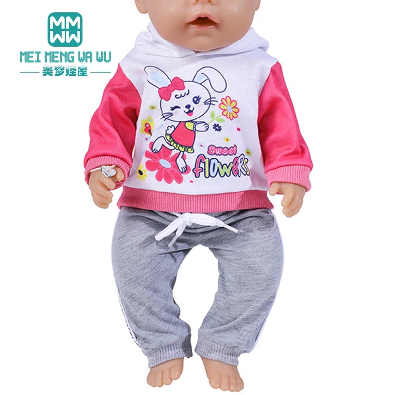 

2021 Clothes for doll fits 43-45cm New Born doll and American doll One-piece crawling clothes jacket Girl's gift