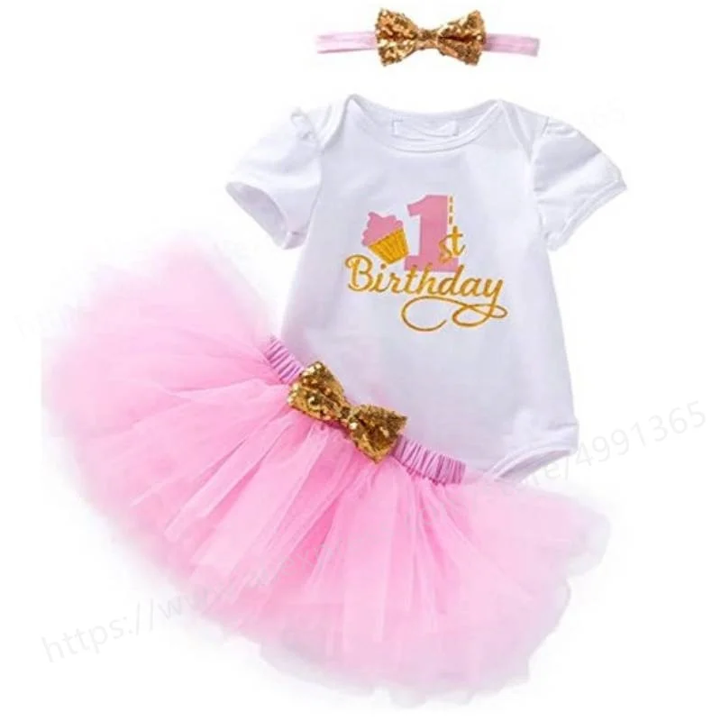 

Newborn Baby Dress New Summer Baby Girls Clothes Tulle Lace Infant XMAS Party Clothing 1 Year Birthday Dress