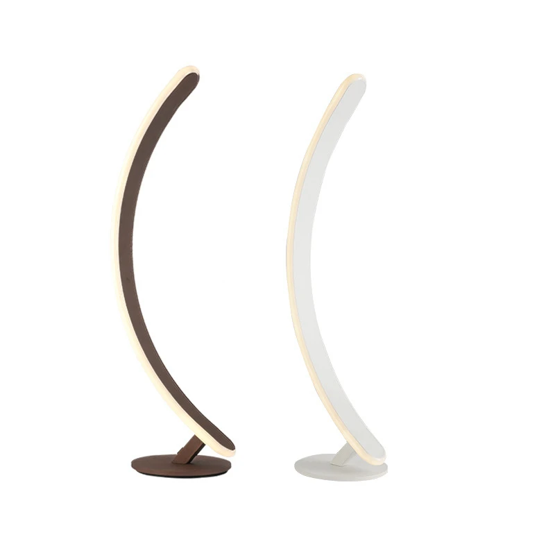 

LED Nordic Fashion Table Lamp Curved Aluminum Bedside Lamp Cool White Warm White Dimming Desk Lamp For Living Room Home Decor