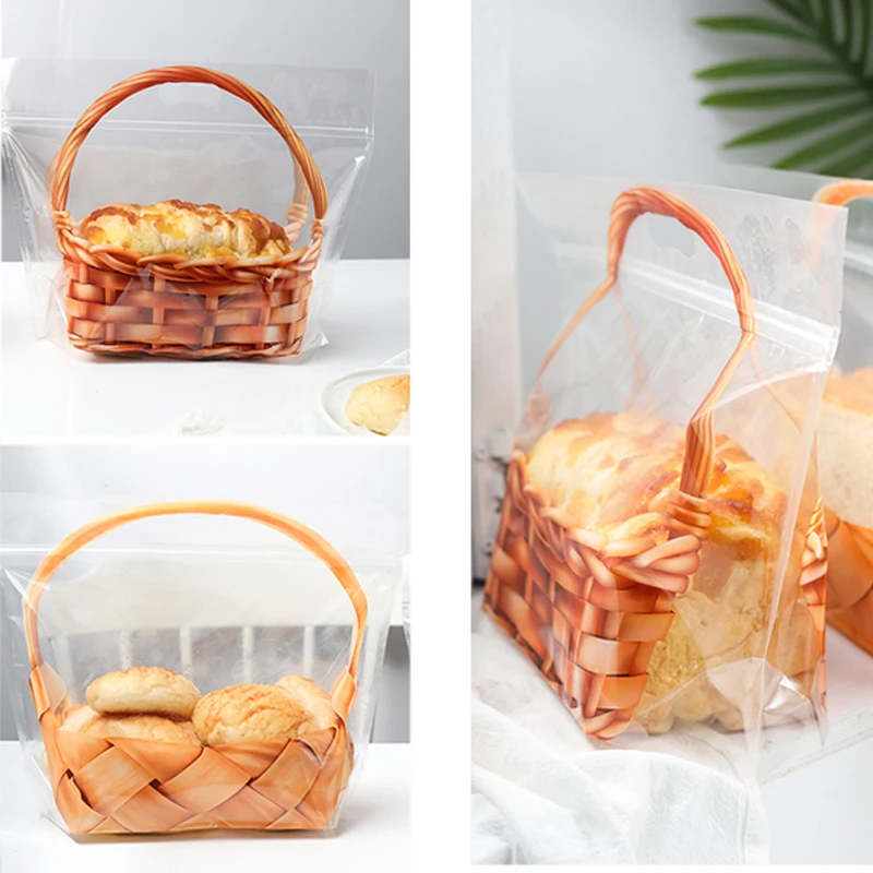 5 шт. креативная прозрачная портативная корзина для тостов хлеба Ziplock торт