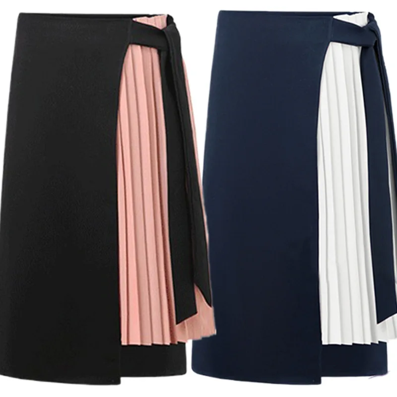 Плиссированная юбка с высокой талией весна 2020 новая модная повседневная Офисная