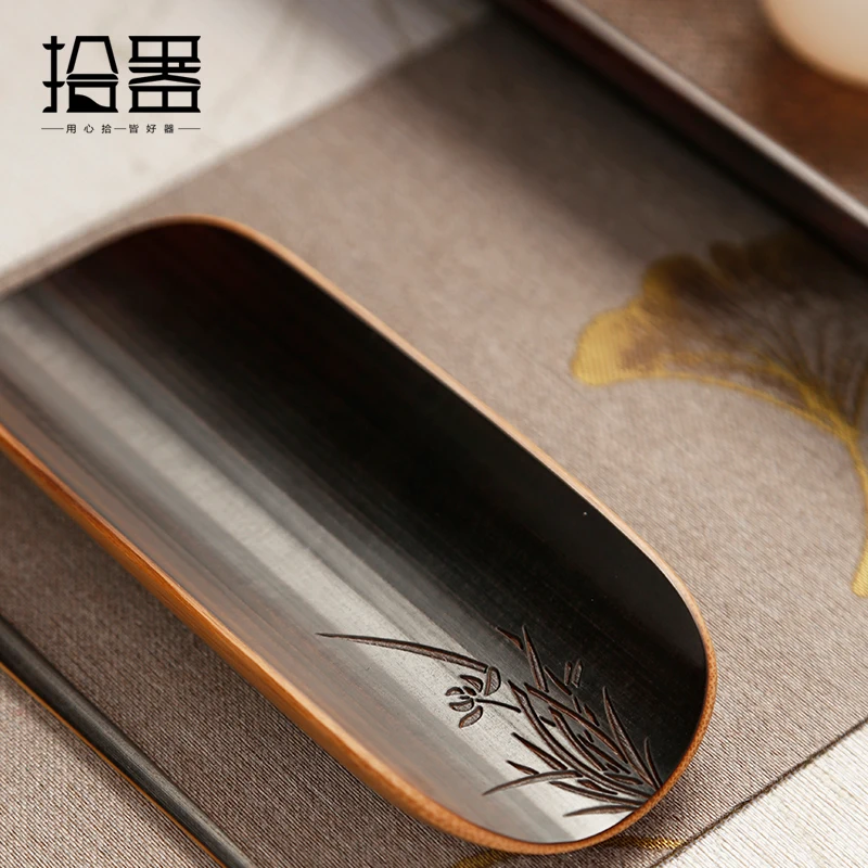 Копченый бамбуковый резной чай-это набор из трех предметов античный китайский