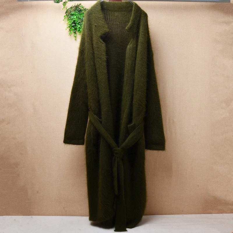 

Женский зимний длинный свитер из меха норки и кашемира, с длинным рукавом