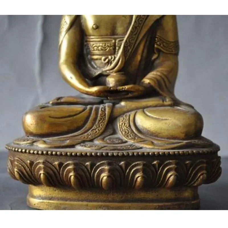 Старый тибетский буддизм латунная позолота медицина Будда Шакьямуни Shakyamuni