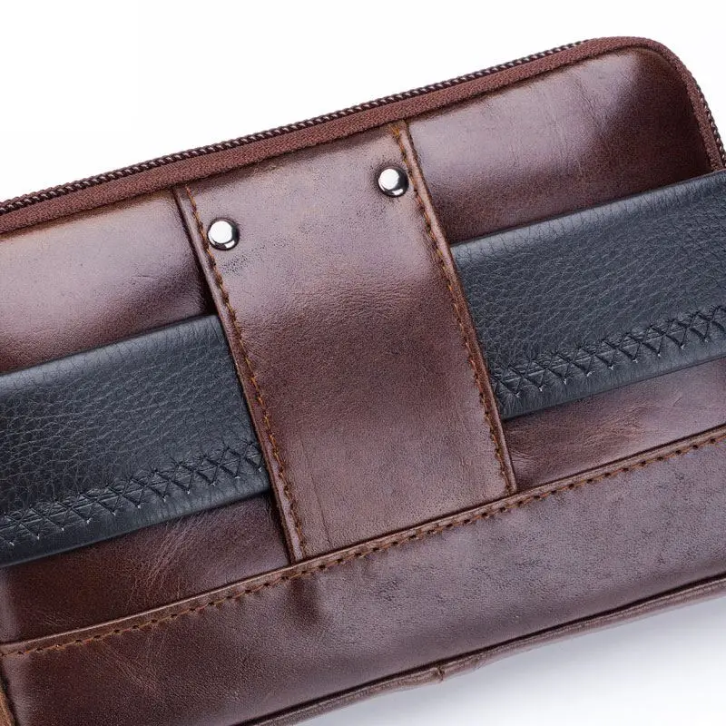 

BULLCAPTAIN Phone Cigarette Purse Fanny Pack Waist Bag Leather Hip Bum Money Belt Bag Waist Packs Men Belt Pouch Bags