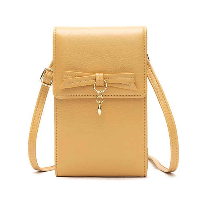 

Simple Flap Corssbody Cell Phone Shoulder Bag For Women Fashion Solid Color Pu Leather Messenger Bags Girls Mini Coin Purse