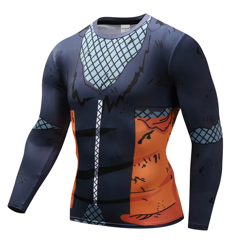 2021 Мужская футболка компрессионный костюм Вегета Сон Гоку футболки сайян Фитнес