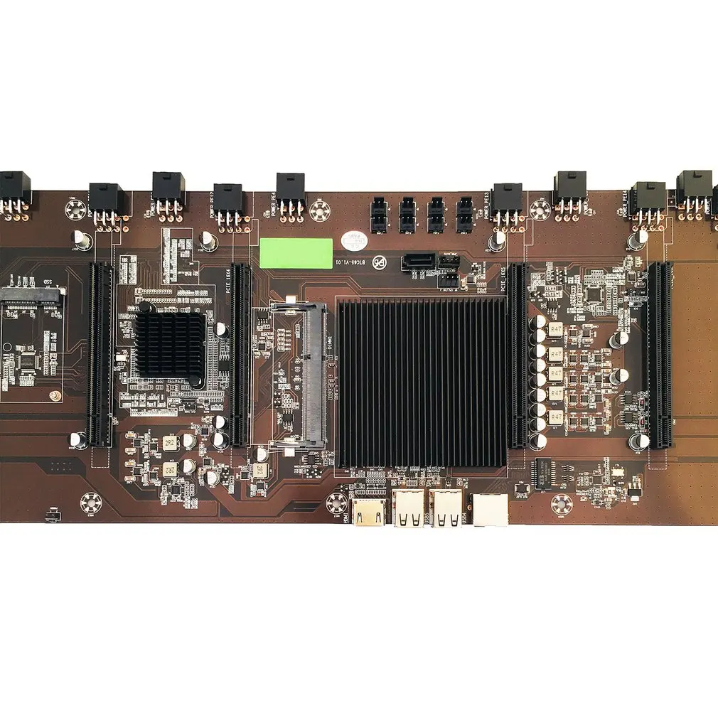 

HM65 Chip 8 Card Slot BTC All Solid State Capacitor Multi Graphics Card Mining Motherboard Support 1660 / 2070 / 3090 / Rx580