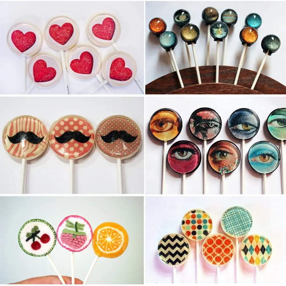 

8 Round Lollipop Silicone Mold 3D DIY Homemade Dessert Mould For Cake Chocolate Candy Ice Cubes Tray Baking Accessories Tools
