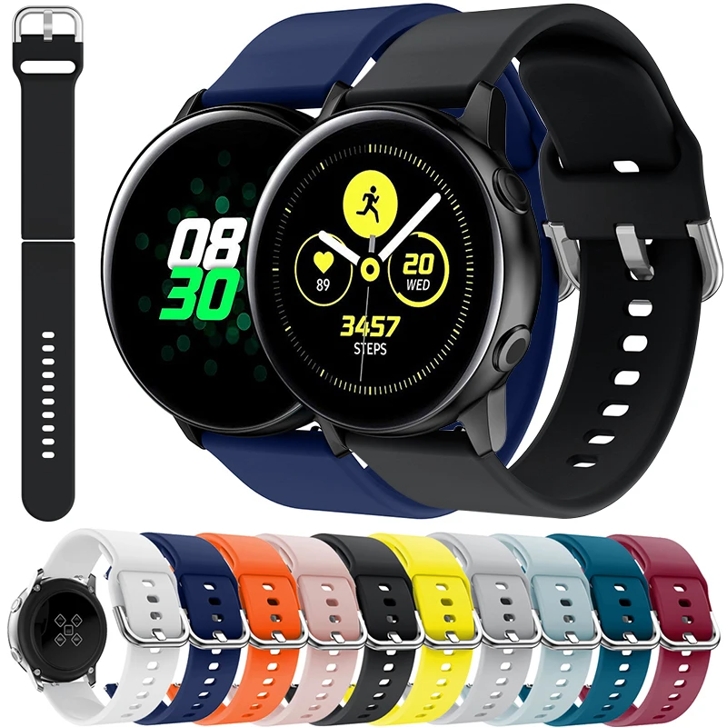 

Silicone 20mm Strap For Samsung Watch Galaxy Active 2 40mm/44mm Smartwatch Replacement Watchband Wristband Bracelet Accessories
