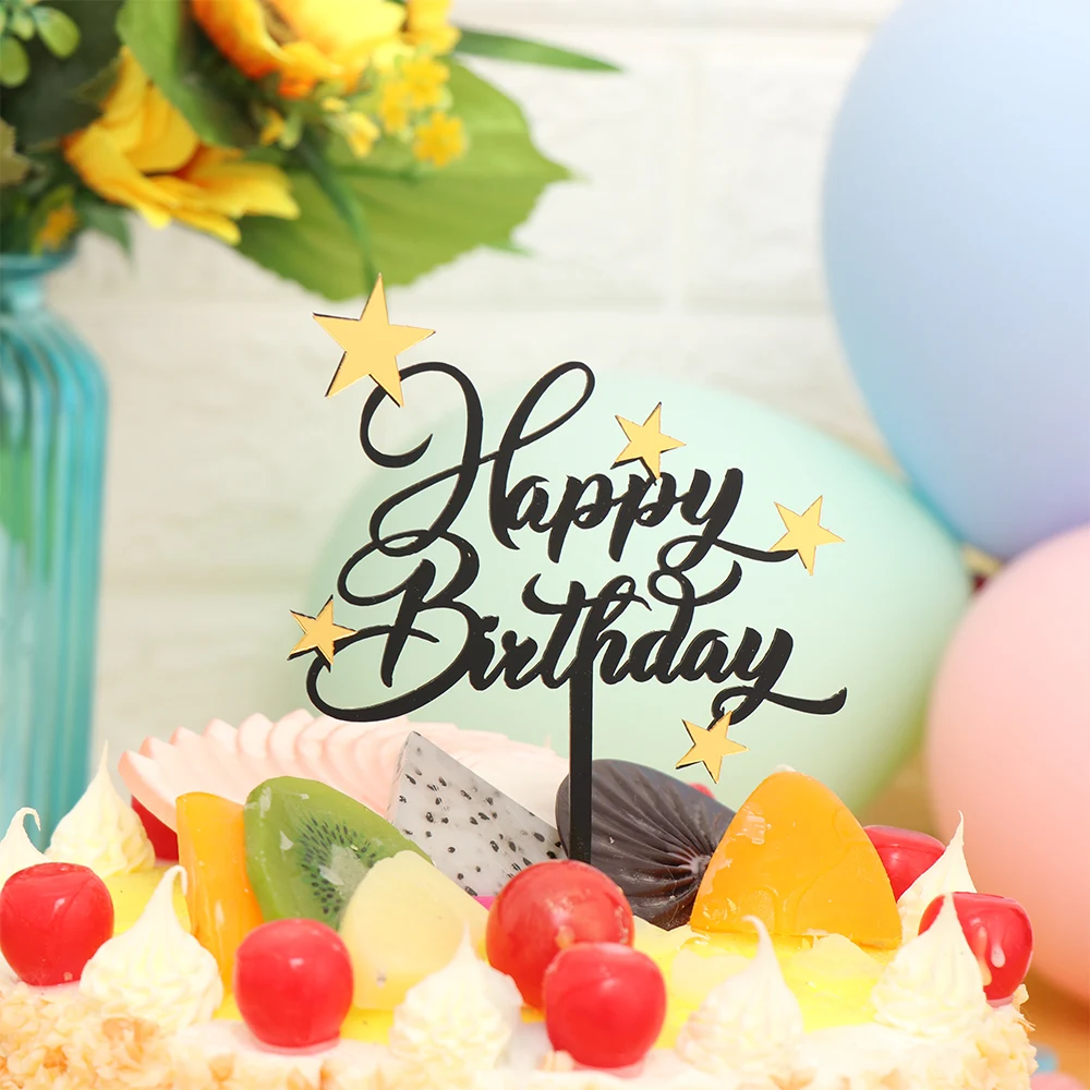 1 шт. топпер для торта С Днем Рождения акриловая вставка декоративные вечерние