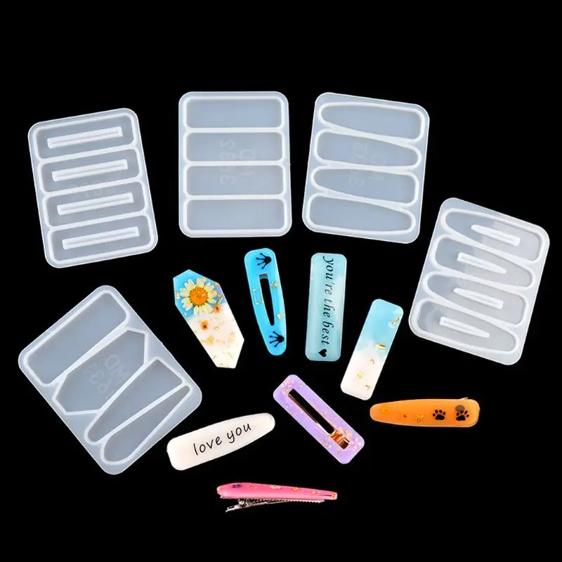 Заколки силиконовые формы для эпоксидной смолы DIY заколка волос акриловый зажим