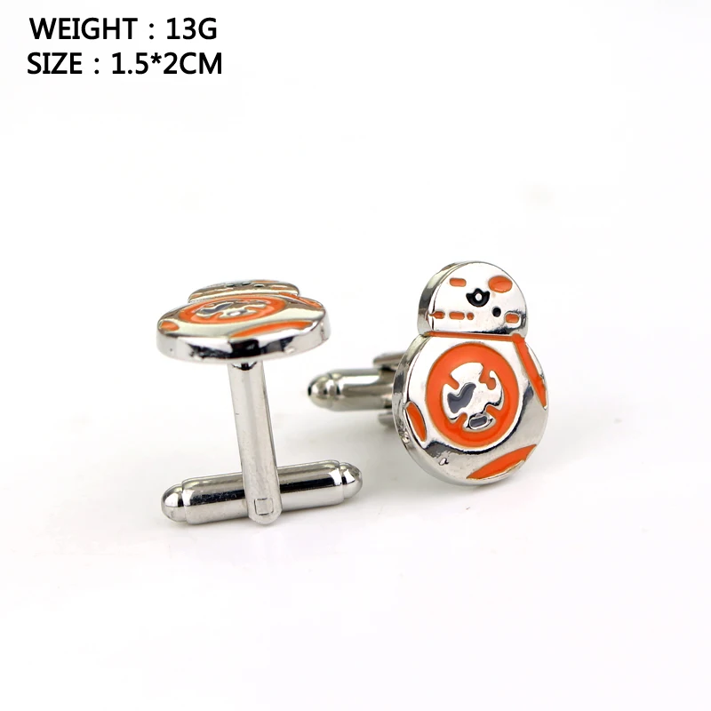 Запонки «Звездные войны» Сокол Дарт Вейдер BB8 R2D2 истребитель рыцарь Штурмовик супергерой Зажимы для галстука, запонки для фанатов ювелирные изделия подарок