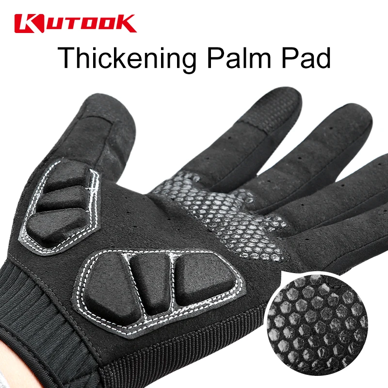 Kutook утолщение ладонная вставка Велоспорт перчатки для сенсорного экрана с