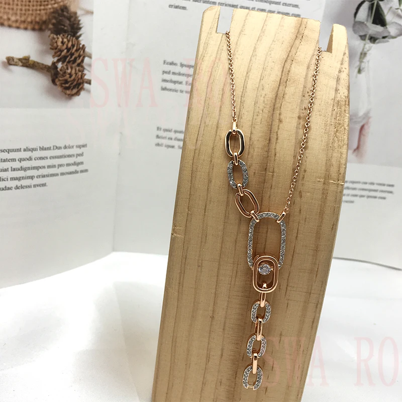 

SWA 2020 New Fashionable Exquisite Sparkling Dance North Necklace Set, Dazzling Jewelry Romantic Birthday Gift For Girlfriend