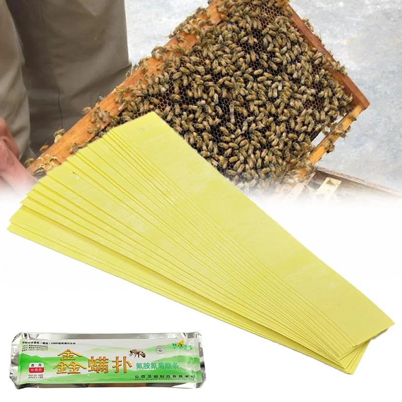 

20Pcs /Set Mite Strip Fluvalinate Strips Anti Insect Pest Controller Instant Mite Killer Miticide Bee Medicine Home tool Farm