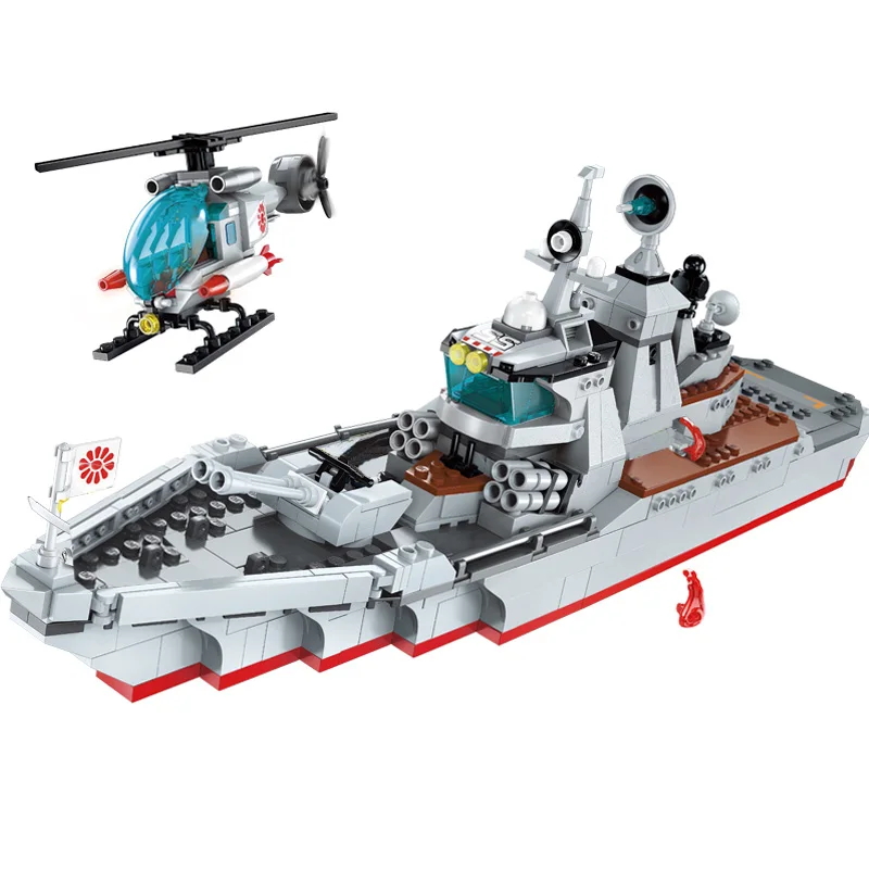 Развивающий строительный блок военная битва морская сила разрушитель атакующая