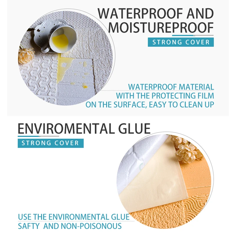 3D стерео наклейки на стену самоклеющиеся обои для спальни водонепроницаемые