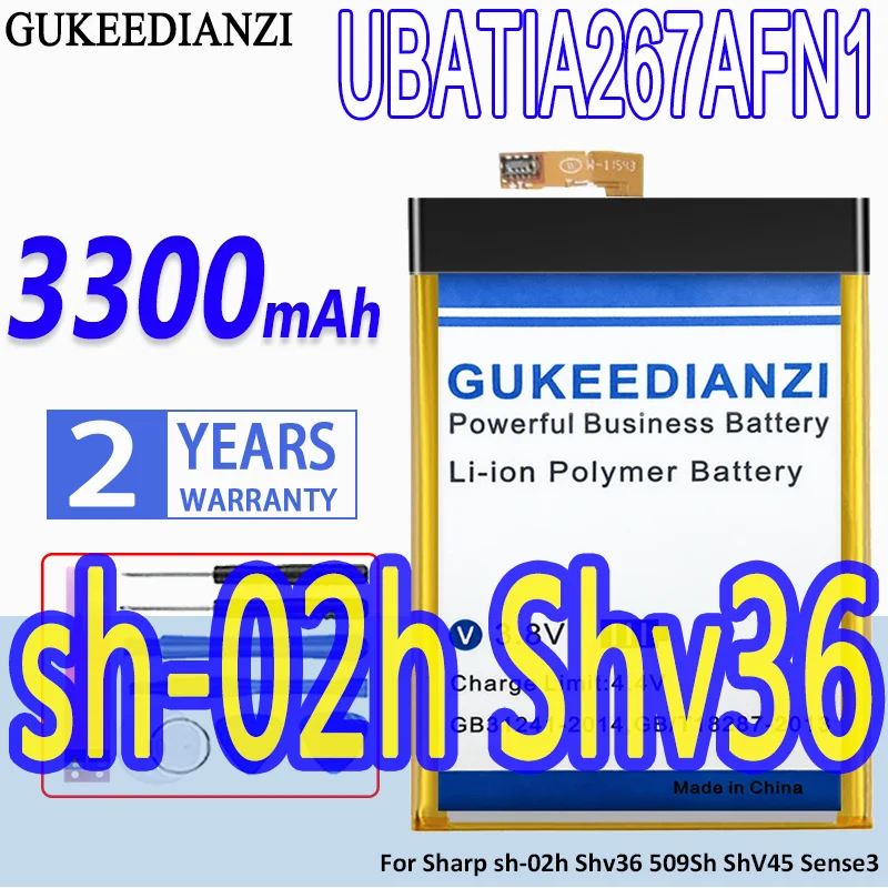 

Высокая емкость аккумулятор GUKEEDIANZI UBATIA267AFN1 3300mAh для Sharp sh-02h Shv36 509Sh ShV45 Sense3 запасные батареи
