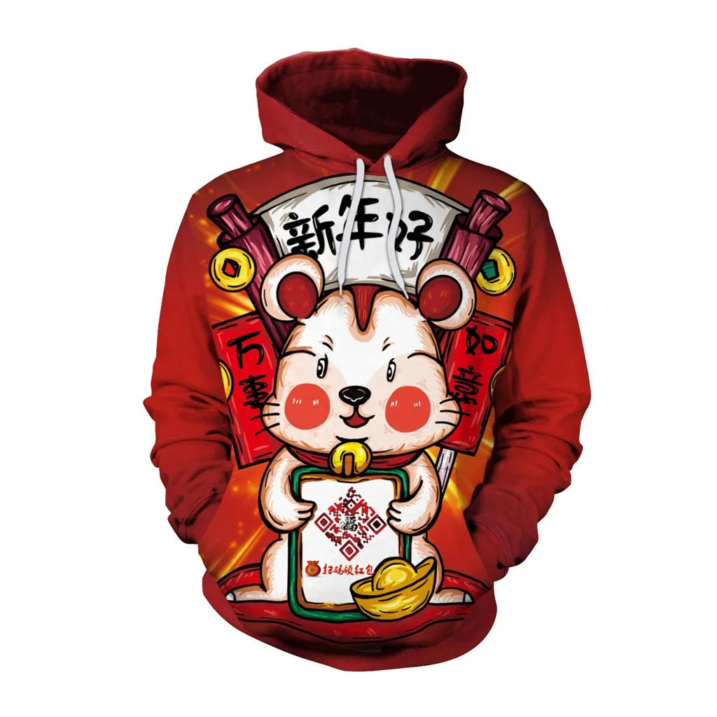 Горячая Новинка для пары модная блузка с капюшоном 3D принтом Толстовка длинным