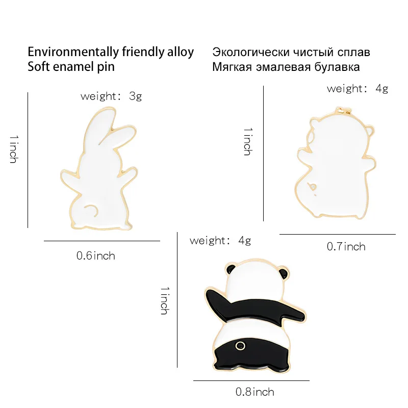 Эмалированные булавки с животными на спине забавная кошка панда фотоальбом
