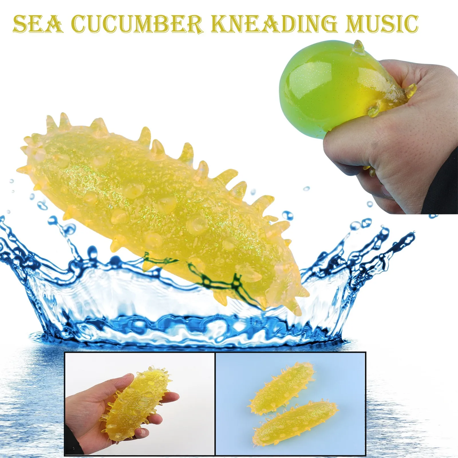 

TPR Creative Strange Animal Vent Toy Simulation Sea Cucumber Pinch Music 5ml Ornament Stress Relieve Decompression Toys#30