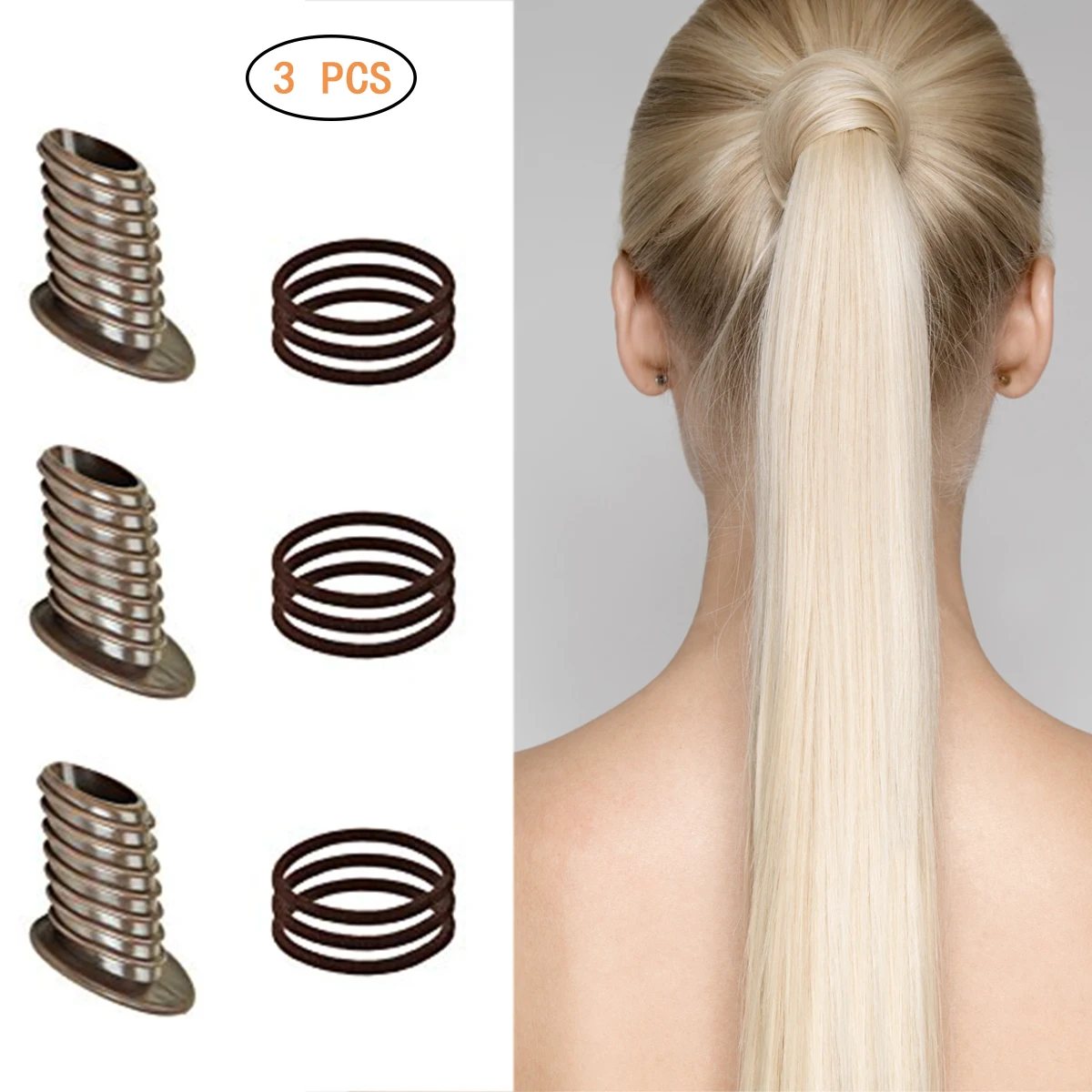 3 шт. держатели для прически конский хвост с 9 завязками|Шпильки и заколки волос| |